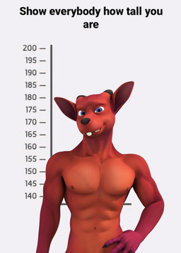 2_horns abs anthro blue_eyes body_size_growth buckteeth chart claws grey_background hand_on_hip hand_on_own_hip height_chart horn male muscular muscular_anthro muscular_male navel nipples nude pecs red_body simple_background size_transformation teeth text transformation acheroth acheroth_(modeler) my_little_kaiju chester_(acheroth) kaiju mammal murid rodent 2023 3d_(artwork) digital_media_(artwork) english_text