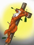 2019 3:4 5_fingers 5_toes abs anthro arrow_(weapon) arrow_through_chest balls blood bodily_fluids brown_eyes canid canine claws cross crucifix crucifixion cursed cursed_image defeated_hero disney dreamwindow erection feet fingers fox fur genital_mutilation genital_torture genitals good_guy_loses gore gore_focus hi_res male mammal multicolored_body multicolored_fur multicolored_penis mutilation open_mouth orange_balls orange_body orange_fur orange_penis penetration penis ranged_weapon realistic_penis_size red_fox red_penis robin_hood robin_hood_(disney) small_penis solo story_at_source thanks_i_hate_it toe_claws toes true_fox two_tone_body two_tone_fur urethral urethral_penetration v-cut weapon what what_has_art_done white_body white_fur white_penis why