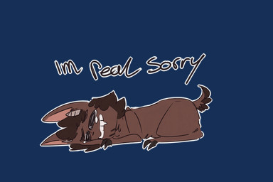 ambiguous_gender anthro apology brown_body eyebrows hair hooves horn lying nude_ambiguous sad solo tail teeth text kinkybobinky 2018 digital_media_(artwork) english_text tagme