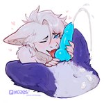animal_genitalia animal_penis anthro anthro_on_anthro big_penis blue_eyes blue_penis blush bodily_fluids canine_genitalia canine_penis cum cumshot duo ejaculation faceless_character fellatio fur genital_fluids genitals hair hand_on_penis inner_ear_fluff knot knot_lick licking male male/male navel neck_tuft oral penile penis pubes sex tongue tongue_out tuft white_body white_fur white_hair mozes.ipg mammal 2025 hi_res