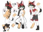 anthro clothed clothing digitigrade green_eyes hat headgear headwear looking_at_viewer male nude open_mouth paws solo standing whiskers akiya-kamikawa domestic_cat felid feline felis mammal 2018 digital_media_(artwork) hi_res model_sheet