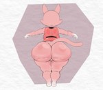 2024 anthro big_breasts big_butt biped breasts butt cellulite clothed clothing curvy_figure domestic_cat dress feet felid feline felis female hi_res huge_butt huge_hips looking_away mammal panties pink_body purple_yoshi_draws rear_view shima_luan simple_background solo super_planet_dolan thick_thighs underwear voluptuous wide_hips