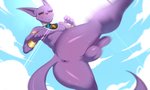 action_pose anthro anus backsack balls bodily_fluids bracelet butt erection fur genitals jewelry kick looking_at_viewer low-angle_view male nude penis perineum pose purple_balls purple_body purple_fur purple_penis raised_leg smile solo sweat seniorseasalt dragon_ball dragon_ball_super beerus domestic_cat felid feline felis mammal 2020 digital_media_(artwork) hi_res