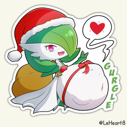 after_vore belly big_belly christmas_clothing christmas_headwear clothing duo female green_hair hair hat headgear headwear holidays overweight santa_hat simple_background speech_bubble text vore white_background leheart christmas nintendo pokemon gardevoir generation_3_pokemon humanoid pokemon_(species) 1:1 2023 hi_res