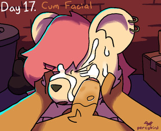 after_orgasm alley annoyed anthro bag balls bodily_fluids box brown_body brown_fur cardboard cardboard_box container cum cum_on_face duo ear_piercing ear_ring erection female first_person_view fur genital_fluids genitals hair hair_over_eye hand_on_cheek holding_face humanoid_genitalia humanoid_penis inner_ear_fluff kneeling male male/female mismatched_genitalia mismatched_humanoid_penis mismatched_penis one_eye_closed penis piercing pink_eyes pink_hair ring_piercing solo_focus trash_bag trash_can tuft white_body white_fur percybird liz_(percybird) ambiguous_species mammal mouse murid murine rodent 2025 clip_studio_paint_(artwork) colored digital_media_(artwork) hi_res shaded signature
