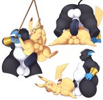 anal anal_penetration anthro balls bdsm big_penis bondage bound bracelet butt duo ear_piercing genitals humanoid_genitalia humanoid_penis jewelry male male/male nude open_mouth penetration penis piercing angelskitty nintendo pokemon generation_1_pokemon pikachu pokemon_(species) raichu hi_res