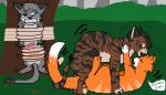 ambiguous_gender blood bodily_fluids bound canon_couple crying female feral feral_on_feral gore group male male/female nail nailed sex tail tears shon warriors_(book_series) ashfur_(thunderclan) brambleclaw_(warriors) squirrelstar_(warriors) domestic_cat felid feline felis mammal spotted_tabby tabby_cat digital_drawing_(artwork) digital_media_(artwork) flat_colors microsoft_paint_(artwork) male_(lore)