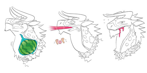 ambiguous_form beverage collar crushing_object explosion food fruit groggy juice_(beverage) melon neck_bulge plant spraying swallowing watermelon x-ray_view greekceltic haloren felkin absurd_res hi_res