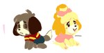 anthro clothed clothing duo female fraternal_twins male dokudrinker animal_crossing nintendo digby_(animal_crossing) isabelle_(animal_crossing) canid canine canis domestic_dog mammal shih_tzu toy_dog lineless brother_(lore) brother_and_sister_(lore) sibling_(lore) sister_(lore) twins_(lore)