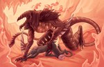 alien anal anthro digital_drawing_(artwork) digital_media_(artwork) dragon hasbro hi_res horn magic:_the_gathering male male/male mythological_creature mythological_scalie mythology phyrexian salriaah scalie size_difference tail urabrask wizards_of_the_coast