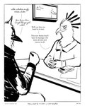 beak black_clothing black_coat black_topwear border clothing coat collar cuffs_(clothing) dialogue duo feathers furniture male map money neck_tuft paper simple_background sitting speech_bubble table topwear tuft white_background white_clothing white_coat white_topwear sharkinthepark luke_(sharkinthepark) maccaw_(sharkinthepark) accipitriform avian bird owl secretary_bird 2025 absurd_res black_and_white comic hi_res monochrome