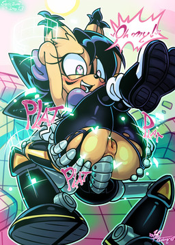 anal anal_penetration anthro anus big_butt black_bodysuit black_clothing black_footwear black_gloves black_hair black_handwear black_shoes black_skinsuit blush blush_lines bodysuit breasts brown_body brown_fur butt clothing dialogue dipstick_ears duo ear_markings ear_tuft eyelashes female footwear front_view fur genitals gloves green_eyes hair hands_behind_head handwear heart_eyes heart_symbol male male/female markings multicolored_ears open_mouth open_smile penetration penis sex shoes skinsuit smile speech_bubble text tight_clothing torn_bodysuit torn_clothing torn_skinsuit tuft vulva halfgalaxy archie_comics sega sonic_the_hedgehog_(archie) sonic_the_hedgehog_(comics) sonic_the_hedgehog_(series) nicole_the_lynx shard_the_metal_sonic eulipotyphlan felid feline hedgehog lynx mammal robot_anthro absurd_res hi_res