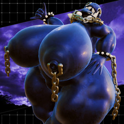 anthro areola big_areola big_breasts big_butt breasts butt collar female huge_areola huge_breasts huge_butt huge_hips huge_thighs nipple_piercing nipples piercing pubic_mound puffy_areola puffy_nipples scar sharp_teeth solo spiked_collar spikes teeth thick_thighs wide_hips bunnycurves mario_bros nintendo gigi_(thecoatl034) chain_chomp 1:1 3d_(artwork) digital_media_(artwork) hi_res