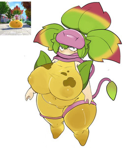 big_breasts black_body bodysuit breasts clothed clothing female front_view head_mouth huge_breasts leaf leaf_hair looking_at_viewer navel_outline nipple_outline overweight overweight_female plant plant_hair pseudo_hair shortstack simple_background skinsuit solo thick_thighs tight_clothing unusual_anatomy unusual_mouth_placement white_background wide_hips yellow_bodysuit yellow_clothing yellow_skinsuit hahadesiowo nintendo pokemon elemental_creature elemental_humanoid flora_fauna generation_9_pokemon humanoid mega_evolution mega_victreebel plant_humanoid pokemon_(species) pokemon_humanoid hi_res