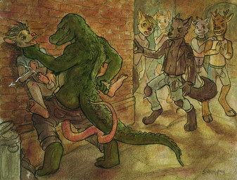 4_toes anal anal_penetration anime_nosebleed anthro asphyxiation balls barefoot blood bodily_fluids bottomless bottomwear bottomwear_down brown_body brown_fur bulge butt choking clothed clothing cum cum_while_penetrated cumshot curling_toes detailed_bulge ejaculation erection erotic_asphyxiation exhibitionism feet foreskin fur genital_fluids genital_outline genital_piercing genitals green_body green_scales group hindpaw humanoid_genitalia humanoid_penis interspecies jacket licking licking_lips male male/male male_penetrated male_penetrating male_penetrating_male masturbation nosebleed open_clothing open_jacket open_mouth open_shirt open_topwear orgasm outside pants pants_down partially_clothed partially_retracted_foreskin paws penetration penile penile_masturbation penis penis_outline penis_piercing piercing prince_albert_piercing public rough_sex scales self_lick sex shirt sloppy_seconds smile spread_legs spreading tan_body tan_fur toes tongue tongue_out topless topwear sicklyhypnos alan_(slylemur) ray_(slylemur) alligator alligatorid american_opossum canid canine canis crocodilian deer domestic_cat felid feline felis fox mammal marsupial mouse murid murine rat reptile rodent scalie virginia_opossum wolf 2015 painting_(artwork) story story_in_description traditional_media_(artwork) traditional_painting_(artwork) traditional_watercolor_(artwork) watercolor_(artwork)