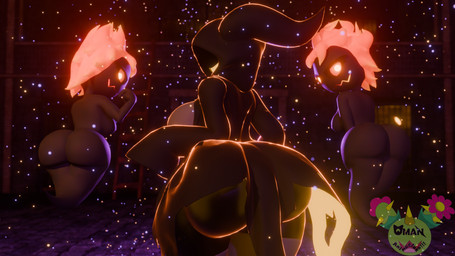 big_butt butt butt_focus female group teasing teasing_viewer teasing_with_butt thick_thighs trio wide_hipped_anthro wide_hipped_female wide_hips omananimations lusterblaze_(modeler) voidwillow_(modeler) deltarune undertale_(series) dark_esau shadow_mantle_(deltarune) ghost humanoid shadow_creature spirit 16:9 2026 3d_(artwork) absurd_res digital_media_(artwork) hi_res widescreen