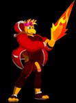 alpha_channel anthro balls beak bodysuit clothing conditional_dnp fire fire_bro footwear genitals hair hammer_bro hi_res hoodie koopa laser male mario_bros nintendo notkastar penis sandals scalie shoes simple_background skinsuit solo super_mario_odyssey tight_clothing topwear zatch_(notkastar)