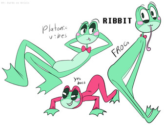 ambiguous_gender anthro featureless_chest featureless_crotch solo text tongue tongue_out bardo_en_krisis filthy_frank glitch_productions the_amazing_digital_circus pink_guy ribbit_(tadc) amphibian frog absurd_res hi_res