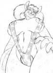 big_breasts bikini breasts claws clothed clothing erect_nipples female greyscale hair hand_on_hip hyena jenna_kutu lips long_hair looking_at_viewer low-angle_shot monochrome navel nipples pigtails pubes skimpy sling_bikini spots spotted_hyena swimsuit wide_hips wolfkidd
Rating: Questionable
Score: 9
User: slydevious
Date: September 26, 2012