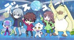 anthro brown_hair disco disco_ball female fur grey_hair group hair hair_over_eyes long_ears male ponytail_ears yellow_body yellow_fur juglans_b612 bandai_namco digimon digimon_ghost_game angoramon_(ghost_game) gammamon_(ghost_game) hiro_amanokawa jellymon_(ghost_game) kiyoshiro_higashimitarai ruri_tsukiyono angoramon digimon_(species) gammamon human humanoid jellymon mammal hi_res