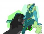 anthro breasts clitoris cunnilingus duo eyes_closed female flower fur genitals green_body green_fur green_hair hair licking male male/female nude oral plant pussy sex simple_background spread_legs spreading tongue tongue_out vaginal purra 2016