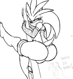 anthro backsack balls big_butt butt clothed clothing dancing genitals holding_fixture looking_back male money pole pole_dancing skimpy solo stripper text tipping pdxyz sega sonic_the_hedgehog_(series) silver_the_hedgehog eulipotyphlan hedgehog mammal english_text monochrome