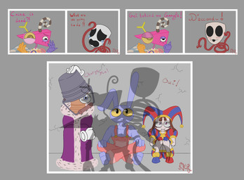 ambiguous/ambiguous ambiguous_gender anthro duo female from_behind_position male sex shadow text sinyap glitch_productions team_fortress_2 the_amazing_digital_circus valve gangle_(tadc) jax_(tadc) kinger_(tadc) pomni_(tadc) zooble_(tadc) humanoid lagomorph leporid mammal rabbit absurd_res french_text hi_res meme