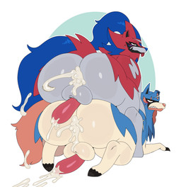 after_sex animal_genitalia animal_penis anus backsack balls bestiality big_butt blush bodily_fluids butt butt_stack canine_genitalia canine_penis clenched_teeth cum cum_expulsion cum_fart cum_from_ass cum_in_ass cum_inside cum_on_balls cum_on_butt cum_on_ground cum_on_penis duo erection feral genital_fluids genitals huge_butt male male/male male_feral multicolored_body nude penis penis_backwards simple_background teeth thick_thighs tongue tongue_out wide_hips yellow_eyes sssonic2 nintendo pokemon canid canine canis generation_8_pokemon hero_of_many_battles_zacian hero_of_many_battles_zamazenta legendary_pokemon mammal pokemon_(species) wolf zacian zamazenta 2022 absurd_res digital_media_(artwork) hi_res brother_(lore) brothers_(lore) sibling_(lore)