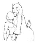 2_horns anthro arm_hair big_breasts big_butt biped body_hair bottomwear breasts butt clothed clothed_sex clothing dominant dominant_anthro dominant_female dress duo faceless_character faceless_human faceless_male female floppy_ears fur hand_in_pants handjob holding_head horn hug human_on_anthro interspecies larger_anthro larger_female looking_down_at_partner lop_ears male male/female narrowed_eyes pants penile sex short_tail simple_background size_difference smaller_human smaller_male smile tail topless white_background ferretidk undertale_(series) toriel bovid caprine goat human mammal 2022 black_and_white hi_res monochrome sketch