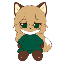 3_fingers :3 anthro big_eyes big_head big_tail biped bottomless brown_body brown_ears brown_fur clothed clothing dipstick_tail doll eyebrows eyelashes featureless_feet feet female fingers fur green_clothing green_eyes green_sweater green_topwear hair inner_ear_fluff long_hair looking_at_viewer markings no_sclera plushie simple_background sitting small_nose solo sweater sweater_only tail tail_markings topwear topwear_only tuft white_background white_body white_fur yellow_body yellow_fur conditional_dnp sodanalan1998 fumo_(doll) averi_(fiddleafox) canid canine fox mammal red_fox true_fox 1:1 2025 colored_line_art digital_drawing_(artwork) digital_media_(artwork) hi_res meme