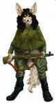 5_fingers anthro black_hair boots clothed clothing female fingers footwear fur gun hair mosin-nagant purple_eyes ranged_weapon russian shoes solo soviet_union weapon a_inc silvera canid canine fennec_fox fox mammal true_fox 2018 hi_res