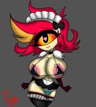 1_eye big_breasts breasts clothed clothing female hair maid_uniform nipples partially_clothed red_hair simple_background smile solo thick_thighs uniform white_body nsfwtheodore hazbin_hotel niffty_(hazbin_hotel) cyclops demon demon_humanoid humanoid hi_res