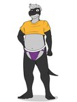 anthro barefoot bulge clothed clothing crop_top feet grin jockstrap male midriff navel pantsless shirt simple_background slightly_chubby smile solo tail topwear underwear white_background fuze mythology scale_shine dragon mythological_creature mythological_scalie scalie 3:4 full-length_portrait hi_res portrait