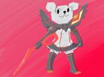 anthro boots bottomwear breasts camel_toe clothing cosplay female footwear melee_weapon navel paper scissor_blade_(kill_la_kill) scissors shoes skirt solo sword weapon vono cartoon_network kill_la_kill studio_trigger the_amazing_world_of_gumball senketsu teri_(tawog) bear kamui_(kill_la_kill) mammal 4:3