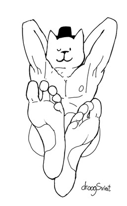 5_toes anthro clothing feet foot_focus front_view fur hat hat_only headgear headgear_only headwear headwear_only humanoid_feet looking_at_viewer male mostly_nude nipples nude nude_anthro nude_male one_eye_closed plantigrade sitting solo solo_focus toes white_body white_fur wink droogsviat undertale_(series) annoying_dog_(undertale) canid canine mammal 2026 line_art monochrome
