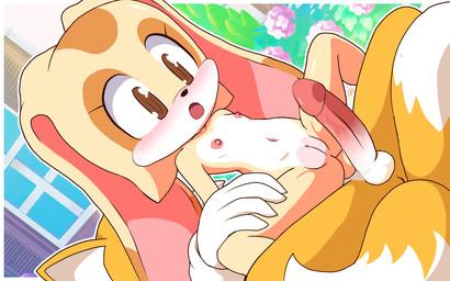 2_tails age_difference anthro black_nose blush breasts brown_body brown_fur detailed_background dipstick_tail duo erection female flat_chested flower fur genitals loli male male/female markings multi_tail navel nipples open_mouth plant shota spread_legs spreading tail tail_markings tan_body tan_fur vulva white_body white_fur yellow_body yellow_fur young young_anthro young_female young_male young_on_young buckhori_hardker sega sonic_the_hedgehog_(series) cream_the_rabbit miles_prower canid canine fox lagomorph leporid mammal rabbit 16:10 alternate_version_at_source digital_media_(artwork) hi_res shaded widescreen
