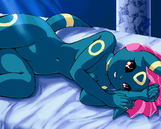 5_fingers anthro anthrofied bed biped black_body black_fur black_nose black_sclera blue_body blue_breasts blue_ears blue_fur blue_tail breasts curvy_figure dark_eyes facial_markings featureless_crotch female fingers fur furniture head_markings hourglass_figure iris light looking_at_viewer lying lying_on_bed markings monotone_breasts multicolored_body multicolored_ears multicolored_fur multicolored_tail navel nude on_bed on_side pokemorph pupils red_eyes shadow small_nose small_waist smile solo tail tail_markings teeth two_tone_body two_tone_ears two_tone_fur two_tone_tail white_eyes wide_hipped_anthro wide_hipped_female wide_hips yellow_body yellow_ears yellow_fur yellow_markings yellow_tail g-sun nintendo pokemon eeveelution generation_2_pokemon pokemon_(species) umbreon 5:4 digital_media_(artwork) low_res oekaki shaded