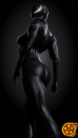 black_body breasts butt empty_eyes female not_furry rear_view sharp_teeth solo teeth sfrogue marvel she-venom venom_(marvel) alien alien_humanoid humanoid symbiote 3d_(artwork) 9:16 better_version_at_paywall blender_(artwork) digital_media_(artwork) hi_res
