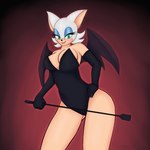 anthro black_clothing bodysuit breasts clothed clothing dominant dominant_female dominatrix eyeshadow female gloves handwear looking_at_viewer makeup simple_background skinsuit solo spread_wings tight_clothing wide_hips wings vammatar sega sonic_the_hedgehog_(series) rouge_the_bat bat mammal hi_res