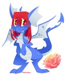 ambiguous_gender feral flower hair paws plant pose red_eyes red_hair smile solo standing tail wings yellow_eyes sunflic mythology neopets dragon draik_(neopets) mythological_creature mythological_scalie neopet_(species) scalie full-length_portrait portrait