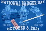 anthro blue_background bulge cole_ratel detailed_background eraser grid group jake_brock male pencil ruler simple_background text trio white_pencil white_text brucebadger national_badger_day bruce_(brucebadger) badger mammal mustelid musteline 2021 english_text monochrome sketch