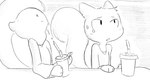 16:9 animal_crossing anthro bodily_fluids cellphone clothed clothing container cup dialogue_in_description digital_drawing_(artwork) digital_media_(artwork) disposable_cup dragonweirdo drinking_straw electronics fluffy fluffy_tail furniture greyscale hi_res holding_cellphone holding_container holding_cup holding_object holding_phone holding_smartphone liquid male mammal marshal_(animal_crossing) monochrome nintendo phone rodent sciurid shirt simple_background smartphone solo story story_in_description sweat sweatdrop table tail topwear tree_squirrel widescreen