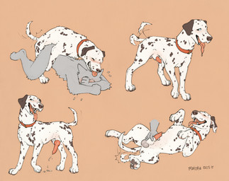 ambiguous_gender ambiguous_penetrated animal_genitalia animal_penis anthro anthro_on_feral anthro_penetrated balls bestiality bodily_fluids breath canine_genitalia canine_penis claws collar digitigrade disembodied_penis doggystyle duo erection feral feral_penetrating feral_penetrating_anthro finger_claws floppy_ears from_behind_position fur genitals handjob intraspecies intraspecies_bestiality knot knotted_penis lying male male/ambiguous male_penetrating male_penetrating_ambiguous markings mating_grip mounting on_back panting penetration penile penis penis_tip quadruped saliva sex sheath spots spotted_body spotted_fur tail tail_motion tailwag toe_claws tongue tongue_out matuska canid canine canis dalmatian domestic_dog mammal 2025 signature
