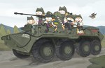 :3 armor armored_vehicle axe band-aid band-aid_on_face bandage bandage_on_eye bandage_on_face beanie big_eyes biped black_clothing black_footwear blonde_hair bomb bottomwear bulletproof_vest cat_smile clothing detailed_background drone explosives eyewear eyewear_on_head face_mask female flag footwear furgonomics goggles goggles_on_head grey_sky group gun hair hat headgear headwear helmet holding_gun holding_object holding_ranged_weapon holding_weapon imminent_danger legwear looking_aside looking_at_viewer machine military military_uniform military_vehicle mountain nature nature_background open_mouth open_smile pantyhose plant politics pupils purple_bottomwear purple_clothing purple_skirt ranged_weapon rifle road scope shovel sitting skirt sky slit_pupils smile standing sweater symbol text tired tired_eyes tools topwear tree turret ukrainian_flag ukranian_text uniform vehicle weapon wheel white_clothing white_sweater white_topwear vodnik real_world russo-ukrainian_war tsukihime type-moon neco-arc animal_humanoid cat_humanoid domestic_cat felid felid_humanoid feline feline_humanoid felis humanoid mammal mammal_humanoid neco_spirit 2023 absurd_res artist_name digital_media_(artwork) hi_res shaded