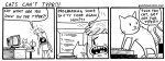 ambiguous_gender computer_keyboard dialogue duo feral male profanity quadruped tail text kc_green gunshowcomic domestic_cat felid feline felis human mammal black_and_white comic english_text monochrome url