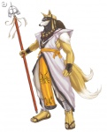 anthro cellphone_app khakkhara male mask melee_weapon multi_tail polearm solo staff tail weapon unknown_artist sega shining_(sega) shining_wind_x canid canine fox mammal