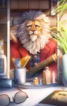 anthro clothing eyebrows eyewear guitar jacket male mirror musical_instrument plaid plucked_string_instrument solo string_instrument sunglasses thick_eyebrows topwear etrosamu illumination_entertainment sing_(movie) clay_calloway_(sing) ruby_calloway felid lion mammal pantherine hi_res