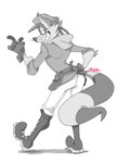 anthro looking_back male smug solo zkaijuraptor sly_cooper_(series) sony_corporation sony_interactive_entertainment sucker_punch_productions sly_cooper mammal procyonid raccoon