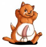 anthro balls erection genitals male nude overweight overweight_anthro overweight_male penis simple_background slightly_chubby solo white_background emenius the_gamercat sweet_(the_gamercat) domestic_cat felid feline felis mammal digital_media_(artwork) hi_res