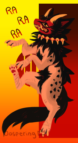 ambiguous_gender anthro black_body black_fur claws digitigrade fur geometric_background grey_body grey_fur horn jewelry markings necklace pawpads paws semi-anthro simple_background skull_necklace snout solo spots spotted_markings tail teeth text jaspering asian_mythology east_asian_mythology japanese_mythology mythology canid canine canis demon mammal oni wolf yokai 2019 clip_studio_paint_(artwork) digital_media_(artwork) digital_painting_(artwork) handwritten_text hi_res painting_(artwork) signature